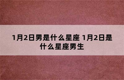 1月2日男是什么星座 1月2日是什么星座男生